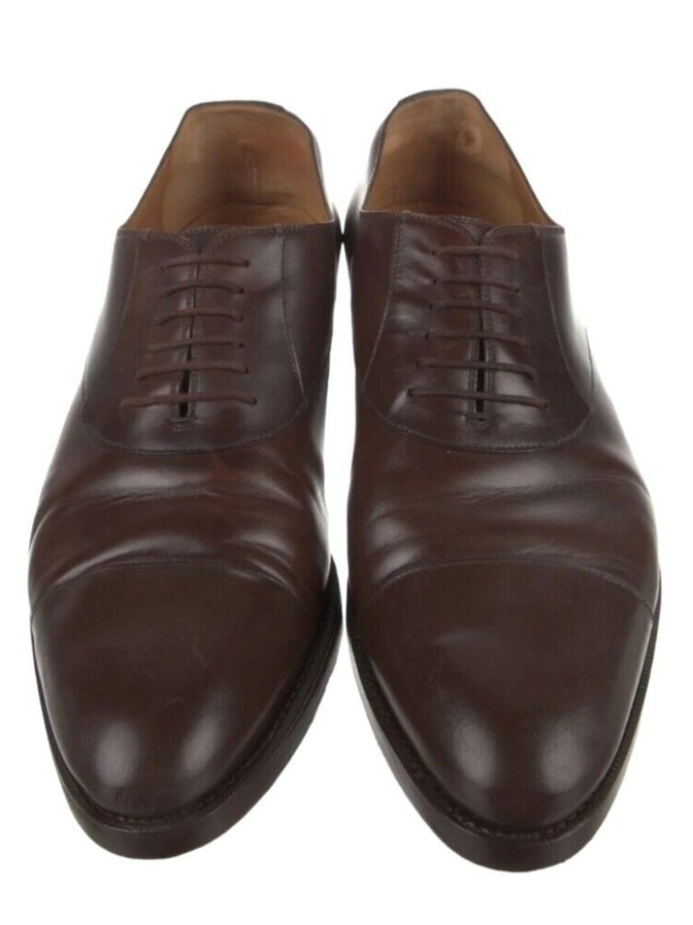 Gucci Mens Brown Leather Pointed Toe Lace Up Oxford Shoes Size 11 With Box